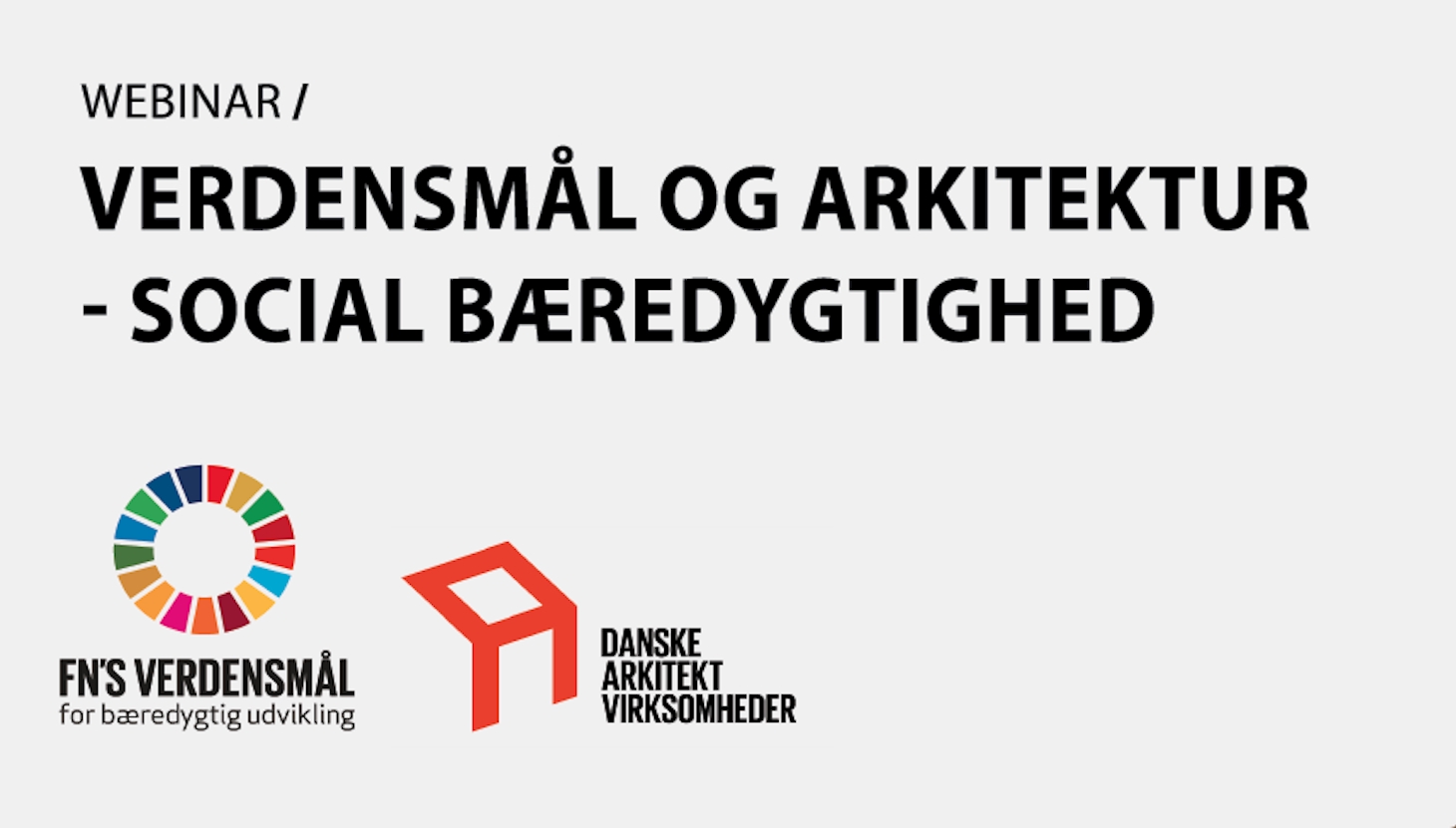 Webinar om verdensmål og arkitektur