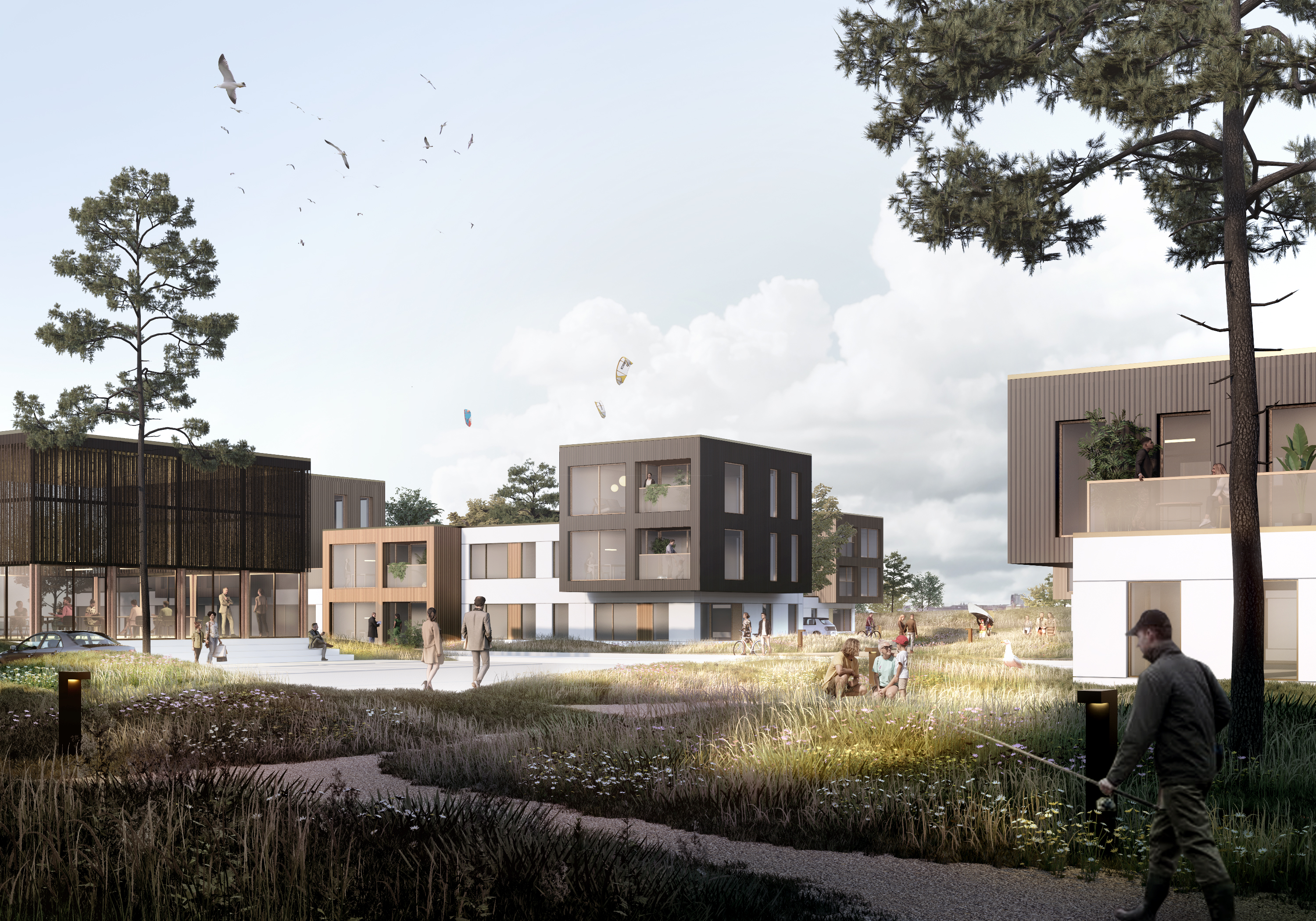 Egholm Færgevej, boliger